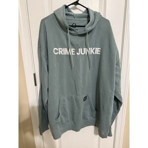 Crime Junkie Hoodie Size 2XLarge, Light Teal, Men Or Women